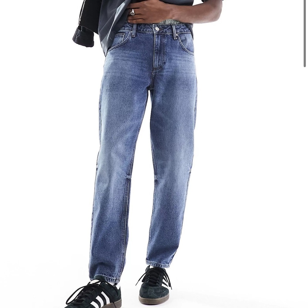 ASOS DESIGN classic rigid jeans in dark blue wash